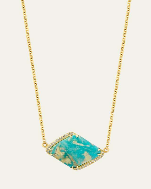 Nevada Mona Lisa Turquoise and Diamond Yin Yang Necklace